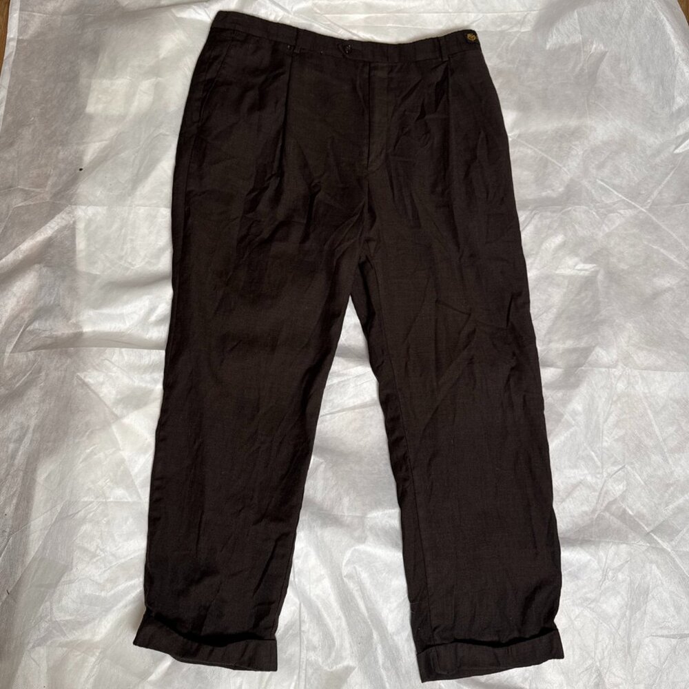 Loro Piana Dress Pants Mens 38R Slacks Trousers Daniel Cremieux Wool Brown